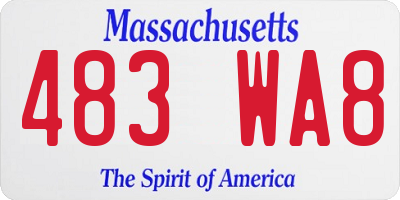 MA license plate 483WA8