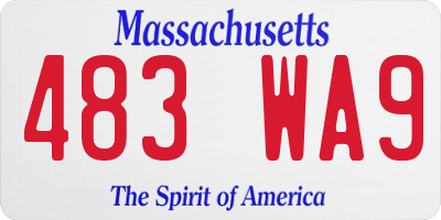 MA license plate 483WA9