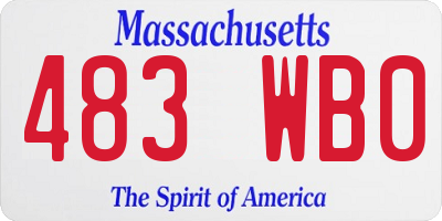 MA license plate 483WB0