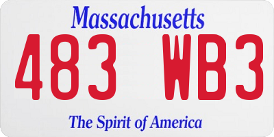 MA license plate 483WB3