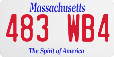 MA license plate 483WB4