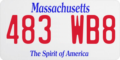 MA license plate 483WB8