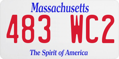 MA license plate 483WC2