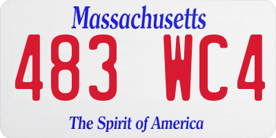 MA license plate 483WC4