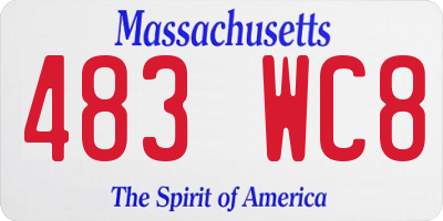 MA license plate 483WC8