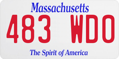 MA license plate 483WD0