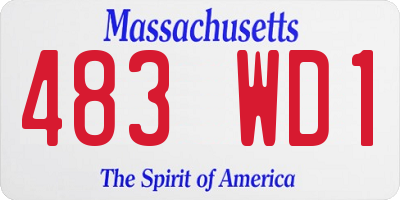 MA license plate 483WD1