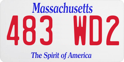 MA license plate 483WD2