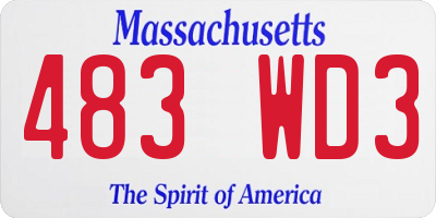 MA license plate 483WD3