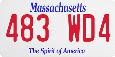 MA license plate 483WD4