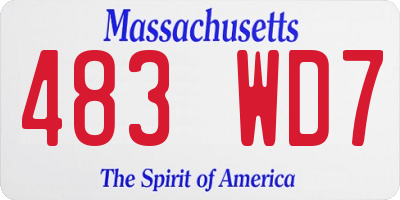 MA license plate 483WD7
