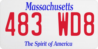 MA license plate 483WD8
