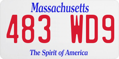 MA license plate 483WD9