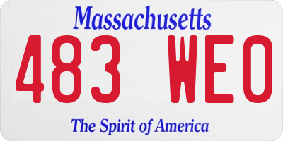 MA license plate 483WE0