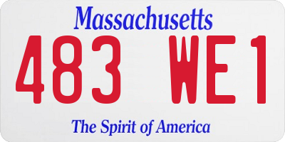 MA license plate 483WE1