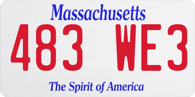 MA license plate 483WE3