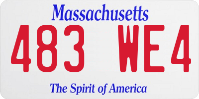MA license plate 483WE4
