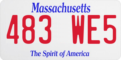 MA license plate 483WE5