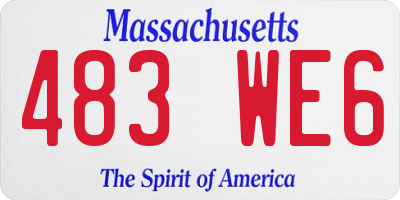 MA license plate 483WE6