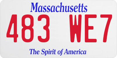 MA license plate 483WE7