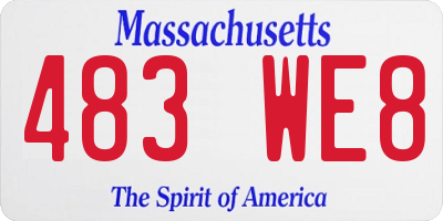 MA license plate 483WE8