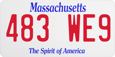 MA license plate 483WE9