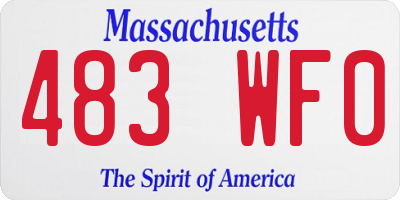 MA license plate 483WF0