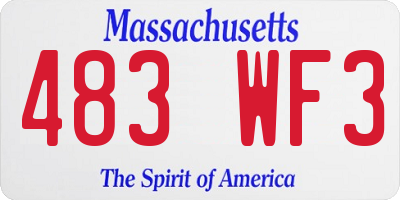 MA license plate 483WF3