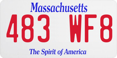 MA license plate 483WF8
