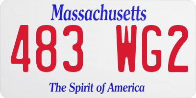 MA license plate 483WG2
