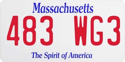 MA license plate 483WG3