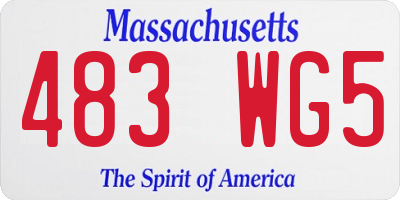MA license plate 483WG5