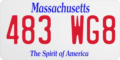 MA license plate 483WG8