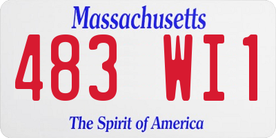 MA license plate 483WI1