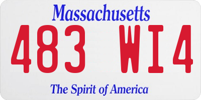 MA license plate 483WI4