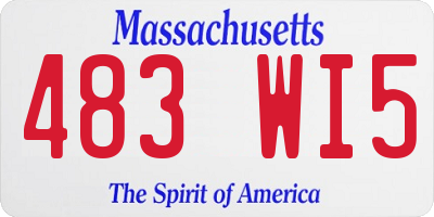 MA license plate 483WI5