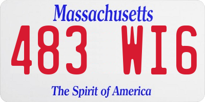MA license plate 483WI6