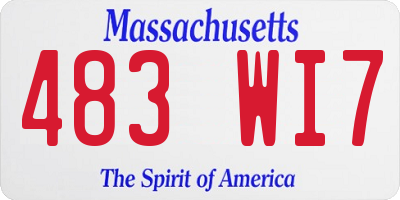 MA license plate 483WI7