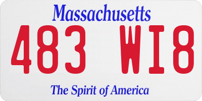 MA license plate 483WI8