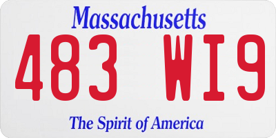 MA license plate 483WI9