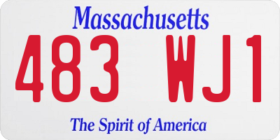 MA license plate 483WJ1