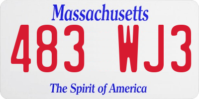MA license plate 483WJ3