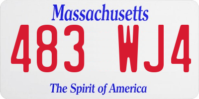 MA license plate 483WJ4