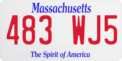 MA license plate 483WJ5