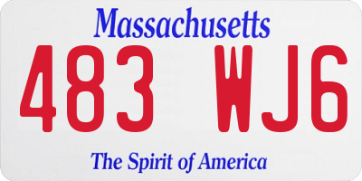 MA license plate 483WJ6