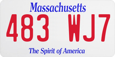 MA license plate 483WJ7