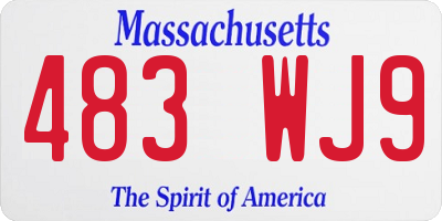 MA license plate 483WJ9
