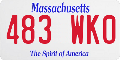 MA license plate 483WK0