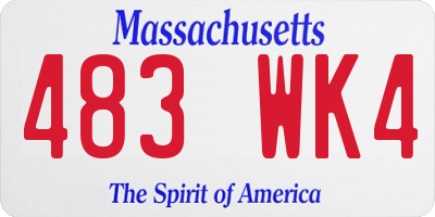 MA license plate 483WK4