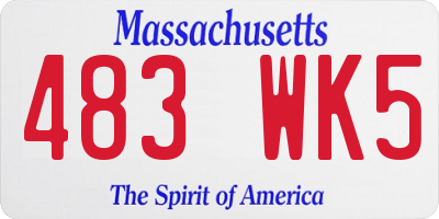 MA license plate 483WK5